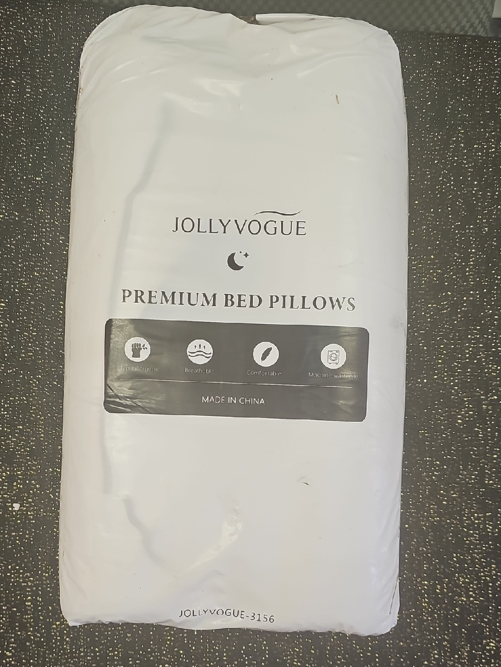 2 JollyVogue White Premium Bed Pillows - 2 Soft Support